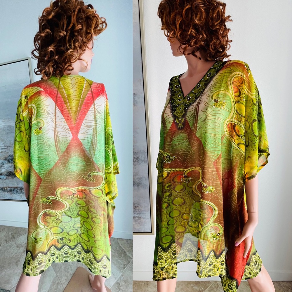 etc. by LAZY DAISY NWT Resort CAFTAN Cover-Up O/S